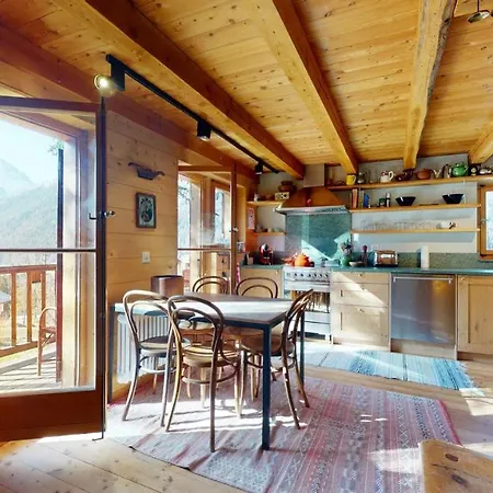Idyllic In Evolene, With View On The Dent Blanche And The Mountains Evolène