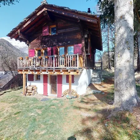 Idyllic In Evolene, With View On The Dent Blanche And The Mountains Evolène
