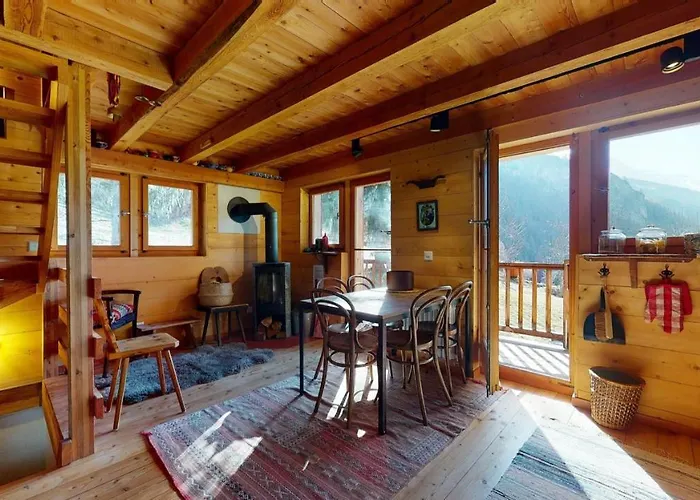 Idyllic In Evolene, With View On The Dent Blanche And The Mountains